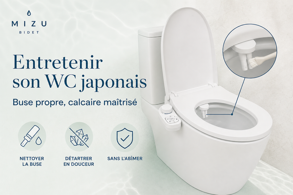 Entretien du WC japonais : nettoyer la buse et détartrer sans l'abîmer