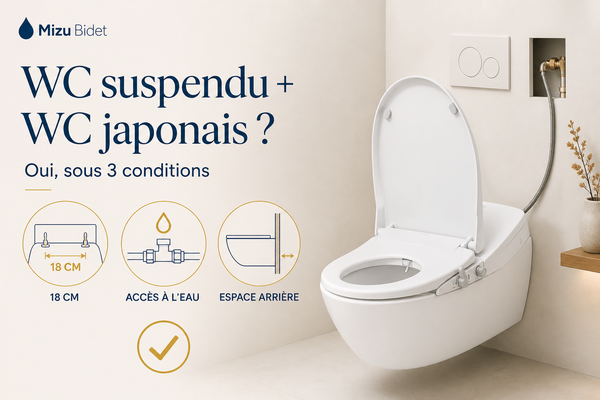WC suspendu : peut-on vraiment y installer un WC japonais ? (oui, sous conditions)